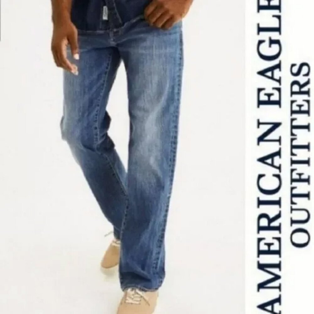 AMERICAN EAGLE DENIM SZ 29x32 BLUE JEANS ORIGINAL STRAIGHT LEG 100% COTTON - Picture 9 of 9